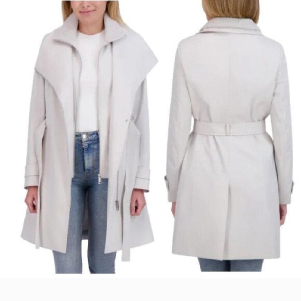 Halston Heritage Cream Trench Coat